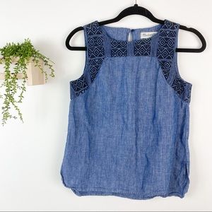 Madewell boho chambray tank top‎ size XS